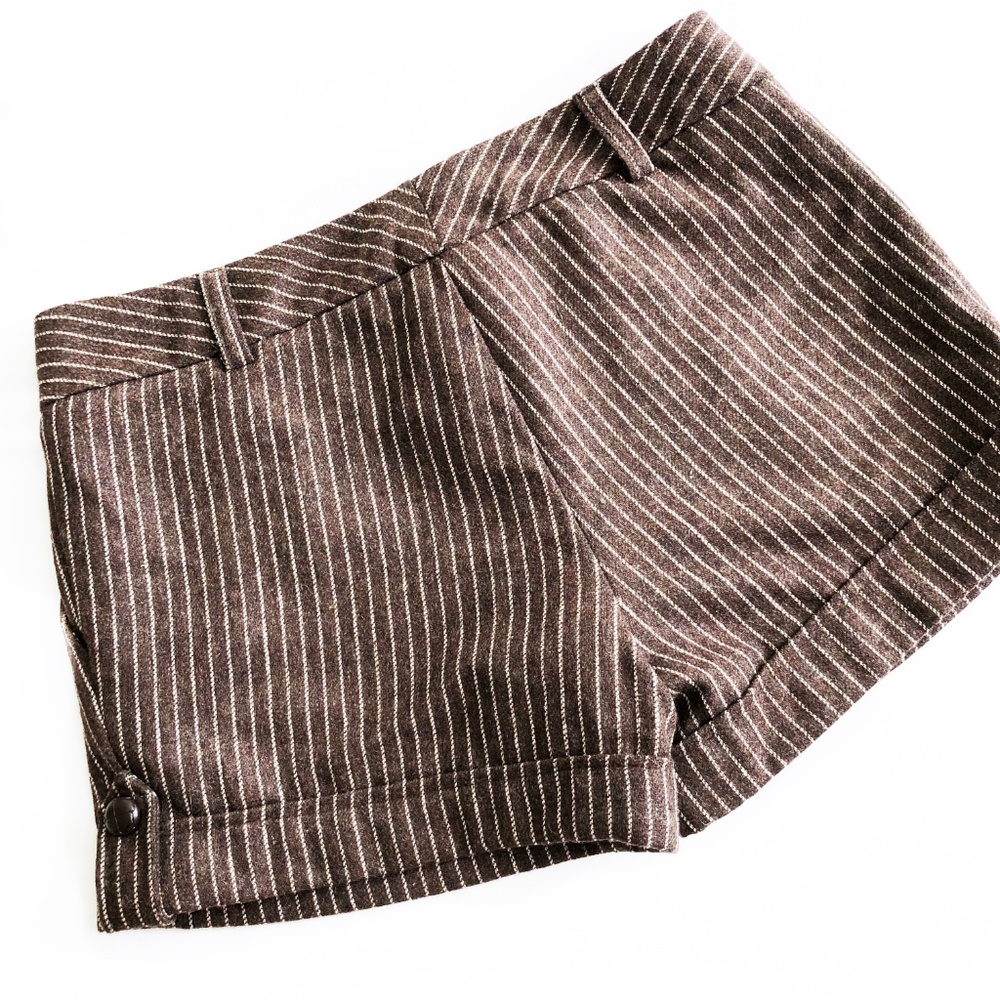 Wool Blended Brown Tweed Shorts - Picture 4 of 6